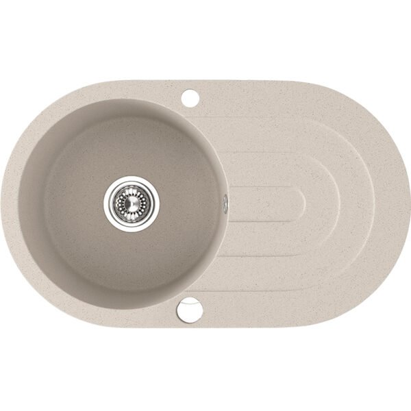 Granitinė kriauklė – 1 dubuo su nuvarvėjimo plokštuma 470 mm x 780 mm x 190 mm