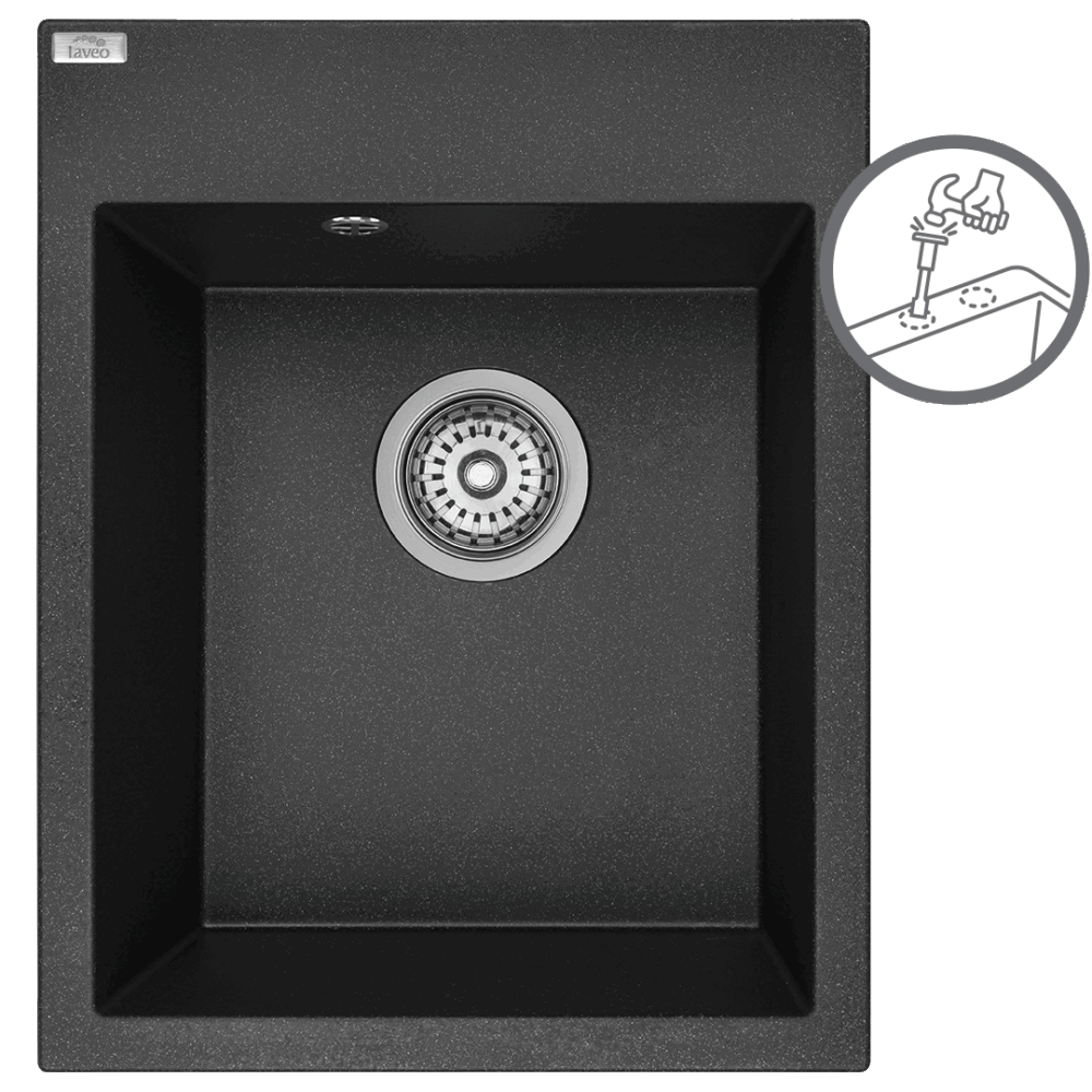 Monchichi Granitinė kriauklė – 1 dubuo 500 mm x 390 mm x 190 mm