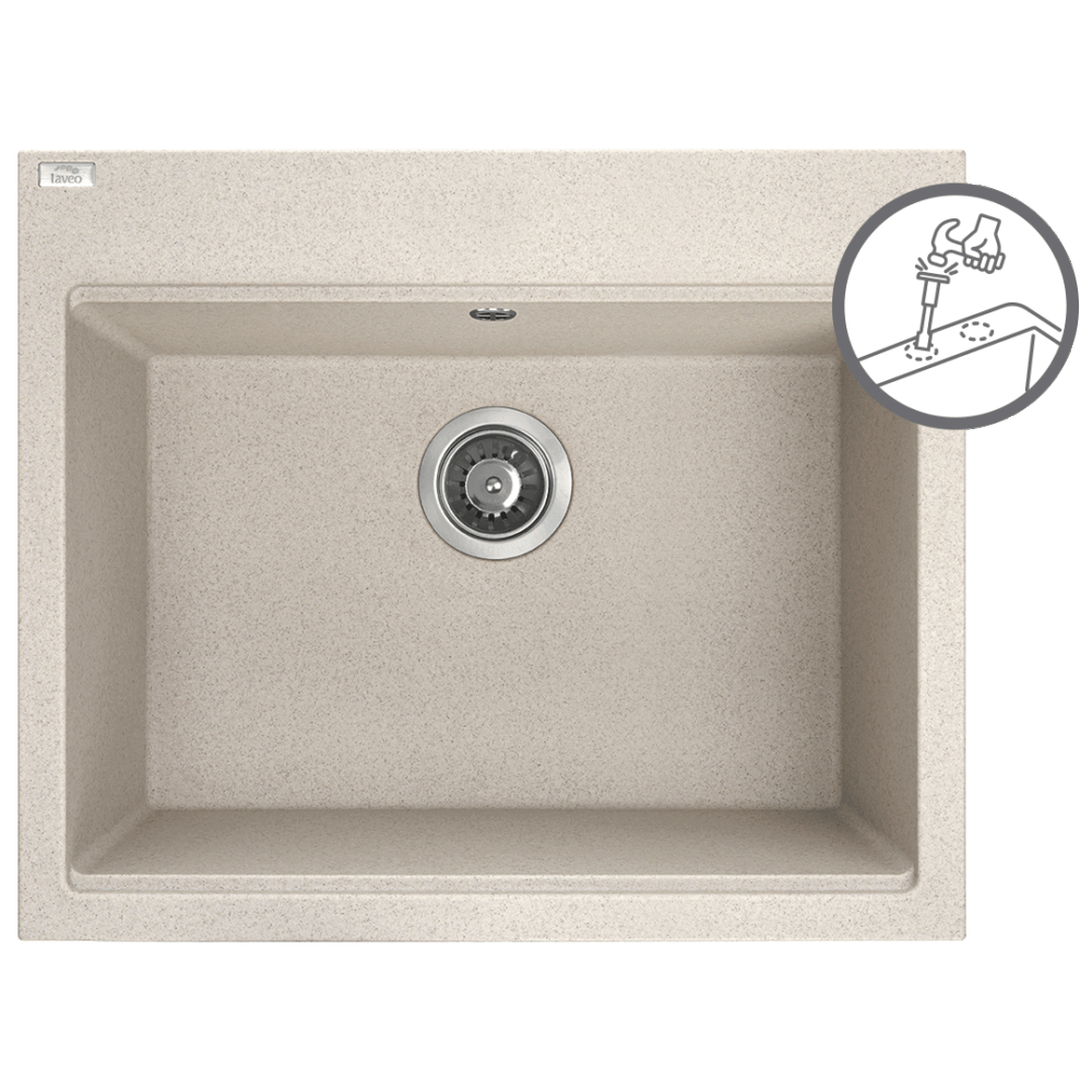 Tau Granitinė kriauklė - 1 dubuo 500 mm x 600 mm x 200 mm