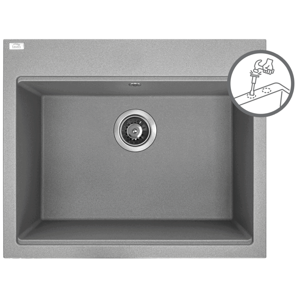Tau Granitinė kriauklė - 1 dubuo 500 mm x 600 mm x 200 mm