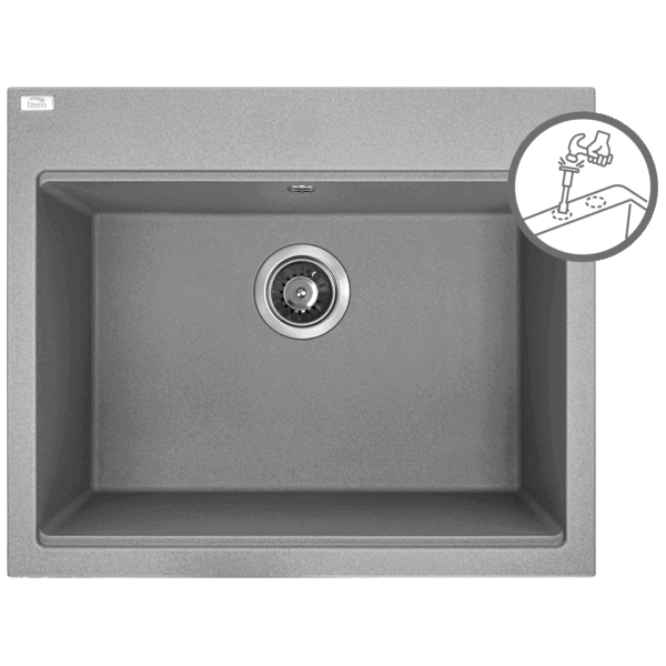 Granitinė kriauklė - 1 dubuo 500 mm x 600 mm x 200 mm