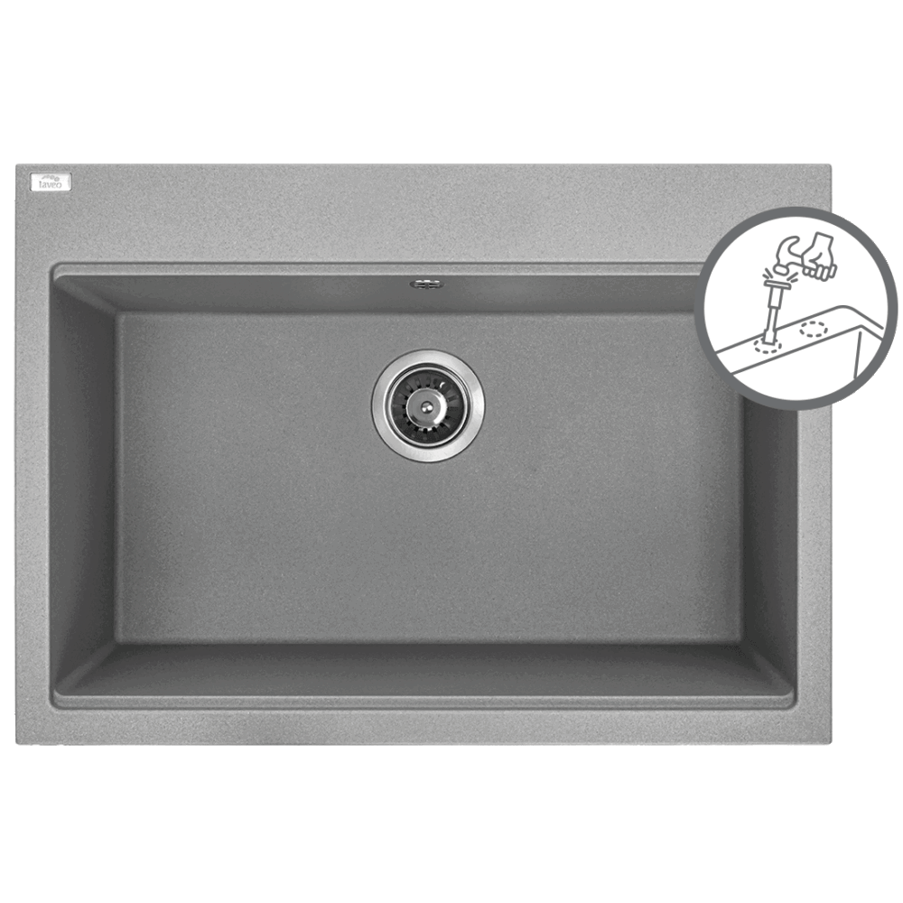 Tau Granitinė kriauklė - 1 dubuo 500 mm x 700 mm x 200 mm