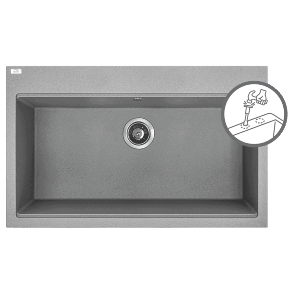 Granitinė kriauklė - 1 dubuo 500 mm x 800 mm x 200 mm