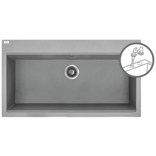 Granitinė kriauklė - 1 dubuo 500 mm x 900 mm x 200 mm