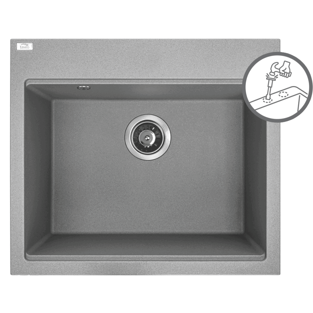 Tau Granitinė kriauklė - 1 dubuo 500 mm x 570 mm x 200 mm
