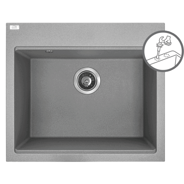 Granitinė kriauklė - 1 dubuo 500 mm x 570 mm x 200 mm