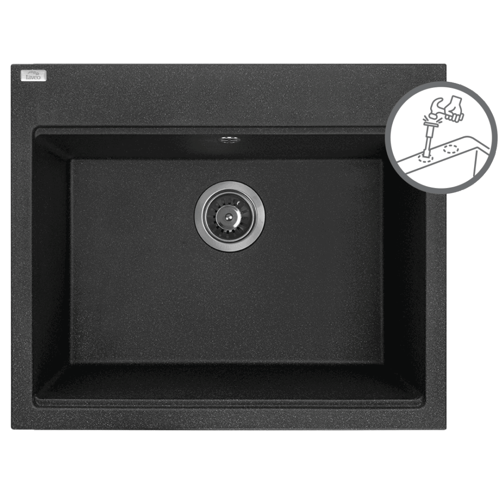 Tau Granitinė kriauklė - 1 dubuo 500 mm x 600 mm x 200 mm