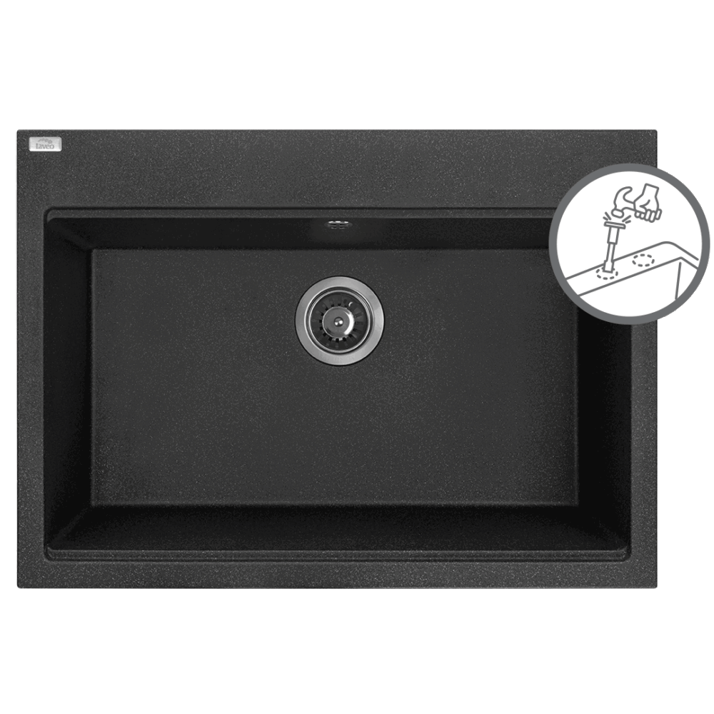 Tau Granitinė kriauklė - 1 dubuo 500 mm x 700 mm x 200 mm