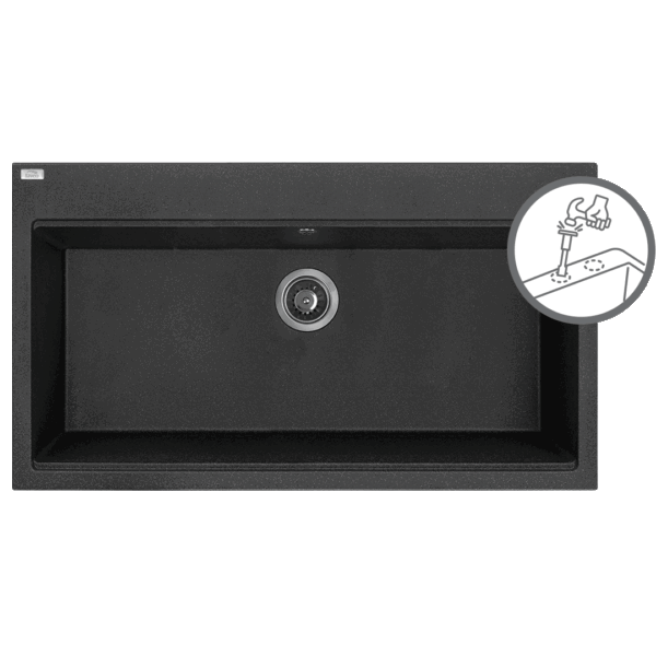 Granitinė kriauklė - 1 dubuo 500 mm x 900 mm x 200 mm