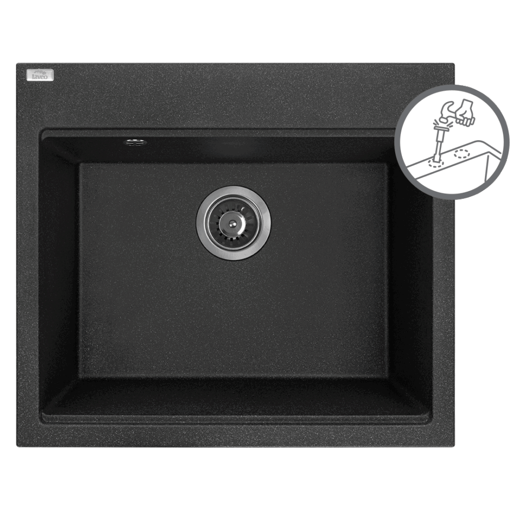 Tau Granitinė kriauklė - 1 dubuo 500 mm x 570 mm x 200 mm